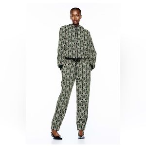 ZARA GEOMETRIC PRINT BOMBER JACKET